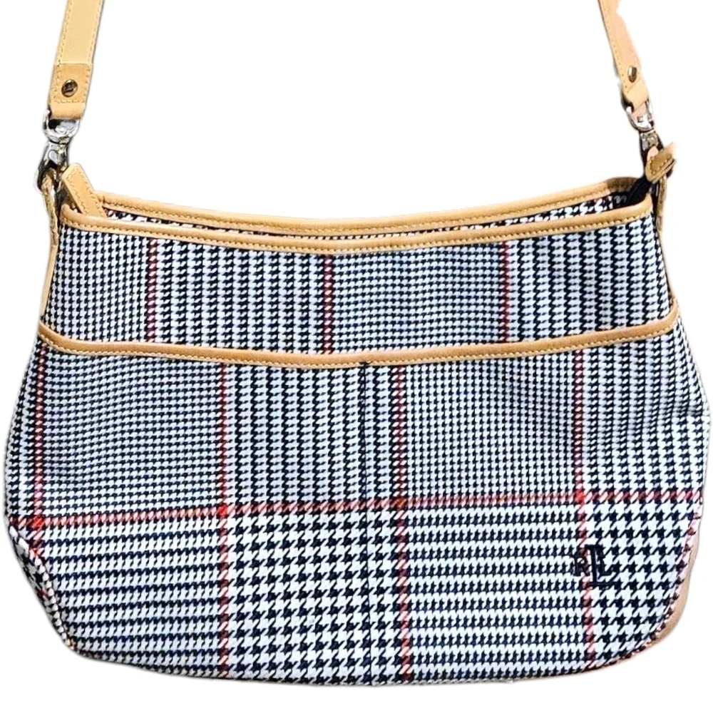 Ralph Lauren Houndstooth Shoulder Bag Purse Red White Blue Americana Preppy Y2K